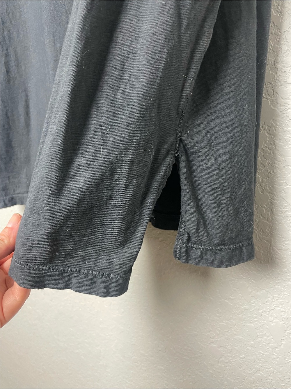 Aerie Oversized Washed Black Short-Sleeve Henley Pocket Tee Size M - Picture 7 of 8